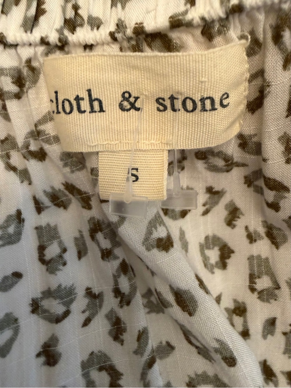 Cloth & Stone (Anthropologie) Smocked Off-Shoulder Leopard Print Top - Picture 4 of 4